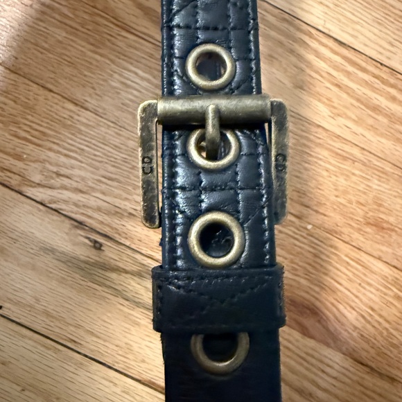 Dior Cannage Leather Belt Black Gold Sz 80 New main image 4